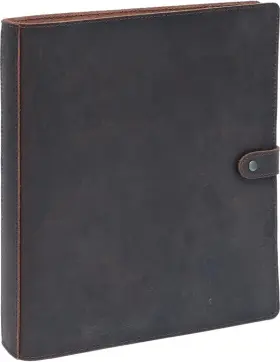 A4-3r-10 Fan&ran Leather 3 Ring Binder 1 Inch Round Rings For 8.5 X11 Paper And Sheet Prote