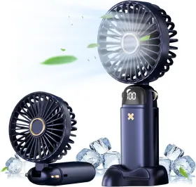 F024 Fanadith Handheld Fan Mini Portable Rechargeable 4000mah Battery Operated F Blue