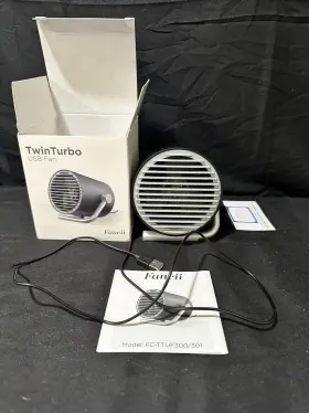 Fc-ttuf300 Fancii Small Personal Desk Usb Fan Portable Mini Table Twin Turboblades 4 Inch