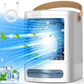 Fancole 755139184038 Mini Air Conditioner 3-in-1 Small With 3-level Humidif