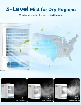 Fancole 782068040807 Mini Air Conditioner 3-in-1 Small With 3-level Humidify And 3 Sp #3