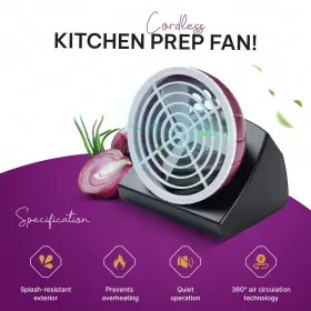 Fanion 783970894892 Cordless Kitchen Prep Fan - Portable For Cutting Onions Without Te #2