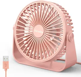 Fd03 Faraday Usb Desk Fans 5 Inches Portable Table 360 Head Rotation Pink