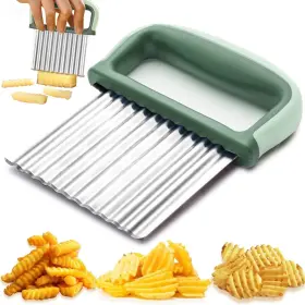 Fatuxz 760754867099 Crinkle Cutter For Veggies Potatoes Cucumber And Carrots - Waffle Fries Slicer