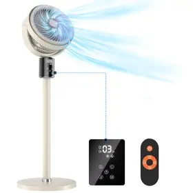 Feculs Official 860011559757 100ft Circulair Oscillating Standing Fan For Bedroom Floor