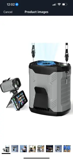 Flarepoint 060861044693 Portable 4-in-1 Waist/neck/desk Fan With Phone Stand And Led Light 10000rpm Ul