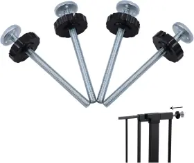 Flzma07 Flauzmann 4 Pack Baby Gate Spindle Rods M8x125mm 8mm Diameter M8 Bolts Black