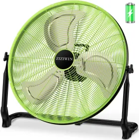 Floor Fan Green 705353800399 20ftft Large Battery Portable Cordless Camping Rechargeable Floo