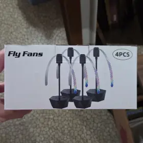 Fly Fans B0d5y15d97 Table Food Chemical-free Battery Black 4 Pack Abs/metal