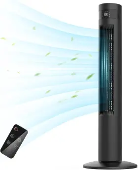 Free Village 737655823349 35 Inch Oscillating Tower Fan With Remote 3 Speed 12h Timer Home