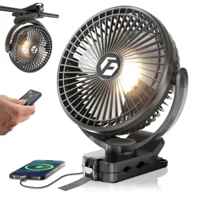 Frizcol 618202459580 24000mah 8 Inch Portable Clip On Fan Battery Operated Golf Cart With Ligh