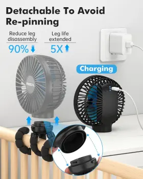 Frizcol 618202670428 Stroller Fan For Baby - Portable Rechargeable Battery Operated Use #3