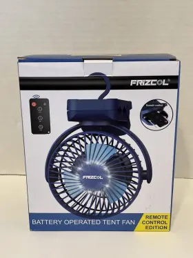 Frizcol 705353441509 Portable Usb Rechargeable Camping Fan W Led Lights Remote Timer 12000mah