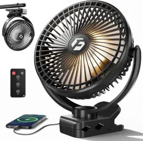 Frizcol 705353676185 12000mah 8 Inch Portable Clip On Fan Rechargeable Battery Operated Desk