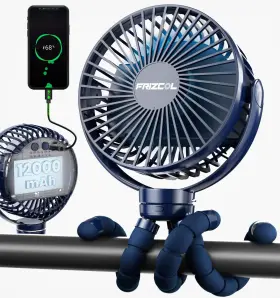 Frizcol 735626219382 12000mah Portable Stroller Fan Use As Power Bank 65h Battery Opera