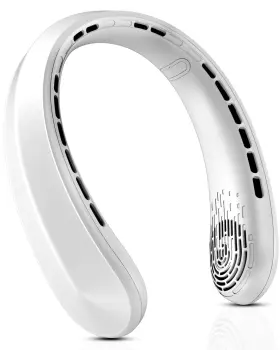 Fsrs10wht01 Frsara Rechargeable Neck Fan Portable Personal That Blows Cold Air 3-speed Wit