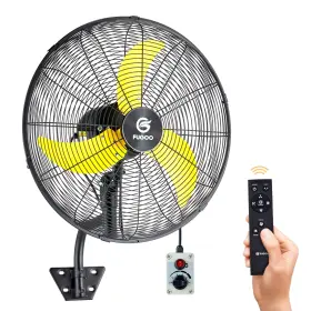 Fugoo 977437030136 24 Inch Quiet Outdoor Oscillating Wall Mount Fan With Remote Control All Sealed