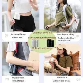 F013 Fuliying Portable Waist Clip Fan Handheld Mini Cooling Powerful Small Person #3