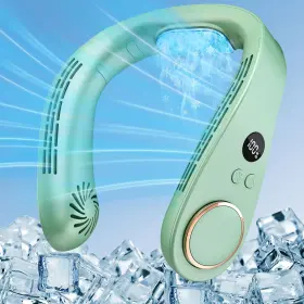 Fwv 008678557345 Personal Neck Air Conditioner-cooling Fan With Ac - Light Green