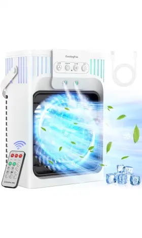 Fzbpi 768825538060 Portable Air Conditioner Cooling Fan With Remote Quiet 3 Speeds R9