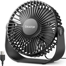 Gaiatop 445032172104 Usb Desk Fan 3 Speeds Strong Airflow 5.5 Inch Portable 90 Rotate Quie