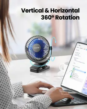 Cf40 Gaiatop Portable Clip On Fan Battery Operated Small Powerful Usb Desk 3 Sp #2