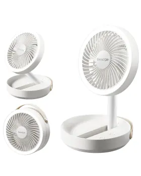 Ff-01 Gaiatop Foldable Small Desk Fan With Led Night Light 6.8in Wireless 6000mah