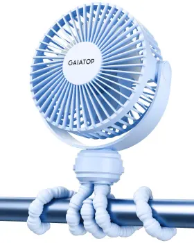 Hu-xi-8 Gaiatop Mini Portable Stroller Fan Battery Operated Clip On 3 Speed Rechargeable