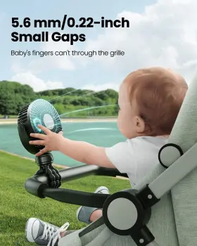 Sf40 Gaiatop Mini Portable Stroller Fan Battery Operated Small Clip On Black #2