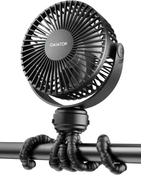 Sf40 Gaiatop Mini Portable Stroller Fan Battery Operated Small Clip On Black