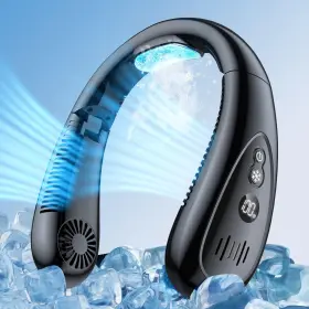 Gaitir 787188974766 Neck Air Conditioner 5000mah Portable Fan With Semiconductor Cooling Ai