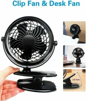 B076cf73k8 Gazeled Clip On Fan Battery Operated 360 Rotation With 8 Free Aa Batteries Q #2