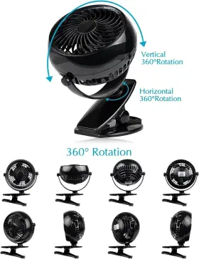 B076cf73k8 Gazeled Clip On Fan Battery Operated 360 Rotation With 8 Free Aa Batteries Q #3