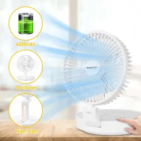 F100 Geek Aire 810112572384 Usb Rechargeable Foldable Desk 3 Speed 7.48 Inch Fan Model White Nib