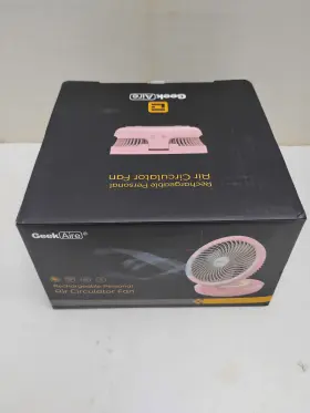 Geek Aire 850026178708 Gf6 Rechargeable Personal Air Circulator Fan Pink Night Light Usb 7in