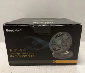 Geek Aire 850026178715 Gf6 Rechargeable Personal Air Circulator Fan Gray Night Light Usb