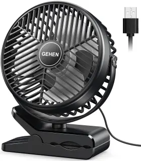 Rs1b002700001 Gehen Clip-on Fan With Sturdy Clamp Usb-powered 3-speed Ultra-quiet Operation