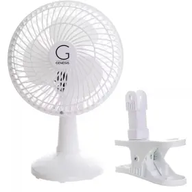 Genesis 445054081019 6 Inch Convertible Table-top And Clip Fan In White