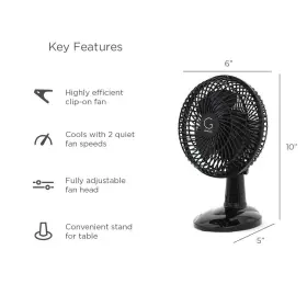 Genesis 811691021508 6-inch Clip Convertible Table-top And Fan Two Quiet Speeds - Ideal For The #2