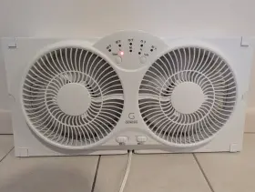 A1windowfan Genesis Twin Window Fan Adjustable Thermostat Reversible Airflow 24 Inch Wide #2