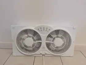 A1windowfan Genesis Twin Window Fan Adjustable Thermostat Reversible Airflow 24 Inch Wide