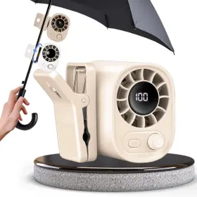 231222 Gitende Car Clip On Fan With Led Display - 360 Rotation 2025 New 100 Speeds