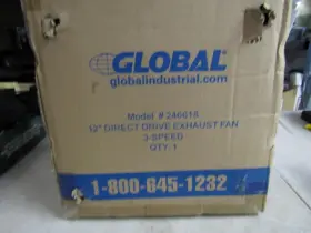 246618 Global Industrial Continental Dynamics 12 Inch Direct Drive Exhaust Fan 3 Speed 2150 Cfm 1/12 Hp