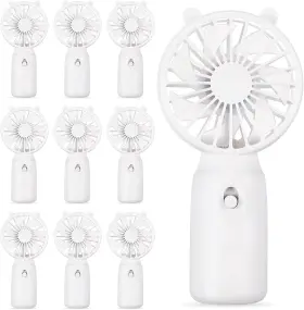 B0d2rg33nk  Glooglitter 10 Pcs Battery Portable Handheld Fan Bulk Wedding Personal Hand Held
