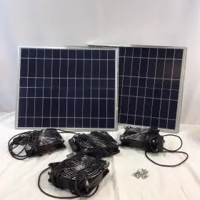 Jei-glooglitter-0175 Glooglitter 20w Solar Powered Fan Kit For Chicken Coop Ip67 Waterproof