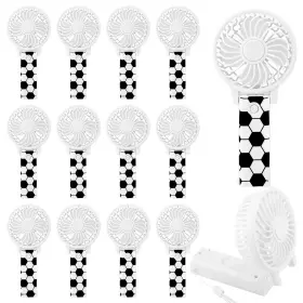 Jei-glooglitter-1989 Glooglitter 12 Pcs Soccer Portable Fans Foldable Black And White Handheld Bul