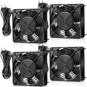 Jei-glooglitter-662 Glooglitter 4 Pack 120v Ac Fans Muffin Fan 120mm Waterproof18w 2850rpm 90cfm Life 50000 H
