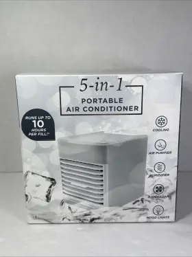 Goldessence Aromas 848496065338 New 5-in-1 Portable Air Cooler Fan Humidifier Usb Personal Desktop Ac White