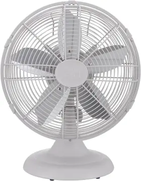 92602 Good Housekeeping 744759996213 All-metal 12 Inch Retro Desk Office Table Fan With Wide Osci