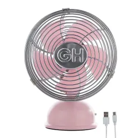 92516 Good Housekeeping All-metal Usb-powered 5 Inch Oscillating Personal Fan Pink
